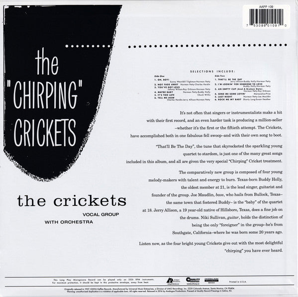 The Crickets (2) : The "Chirping" Crickets (LP, Album, Mono, RE, RM, 200)