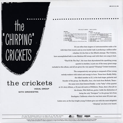 The Crickets (2) : The "Chirping" Crickets (LP, Album, Mono, RE, RM, 200)