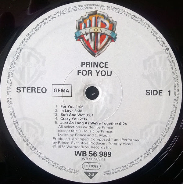 Prince : For You (LP, Album, RE)