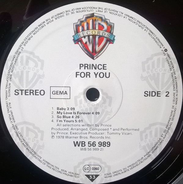 Prince - For You (LP, Album, RE) (VG+ / VG+)