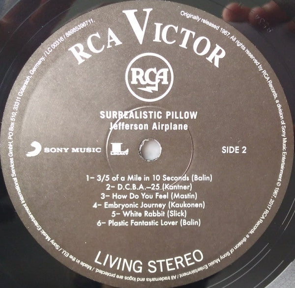 Jefferson Airplane : Surrealistic Pillow (LP, Album, RE, RM, RP, 180)