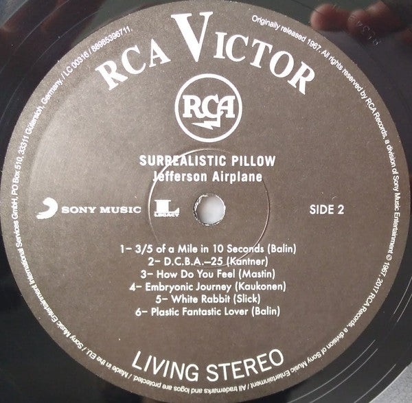 Jefferson Airplane : Surrealistic Pillow (LP, Album, RE, RM, 180)