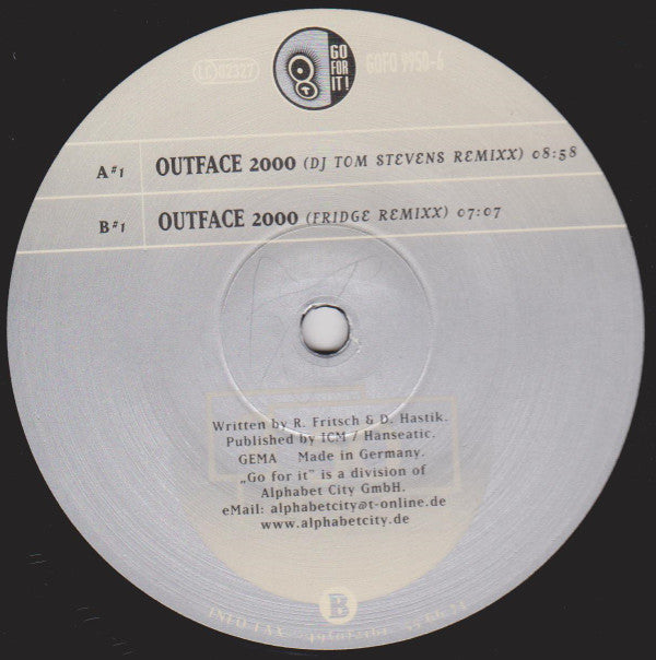 DJ Tom Stevens Vs. Fridge* : Outface 2000 12" (VG / VG) - Dig Vinyl