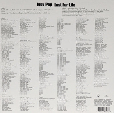 Iggy Pop : Lust For Life (LP, Album, RE, RM, 180)