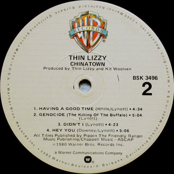 Thin Lizzy : Chinatown (LP, Album, Los)