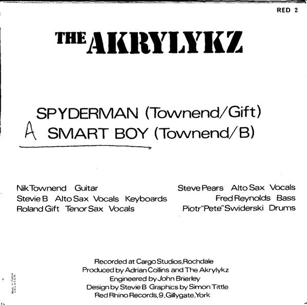 Akrylykz : Spyderman / Smart Boy (7", Single)