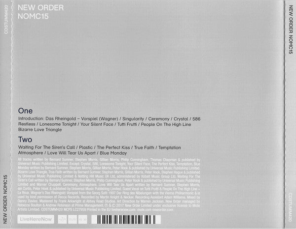 New Order : NOMC15 (2xCD, Album)