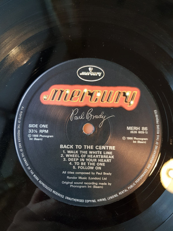 Paul Brady : Back To The Centre (LP)