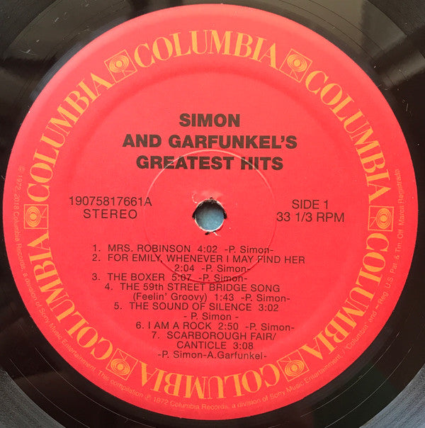 Simon And Garfunkel* : Simon And Garfunkel's Greatest Hits (LP, Comp, RE)
