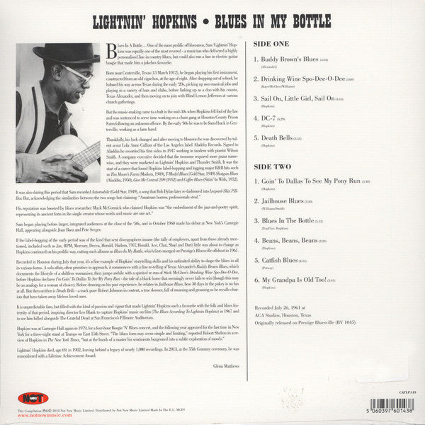 Lightnin' Hopkins : Blues In My Bottle (LP, Album, RE)