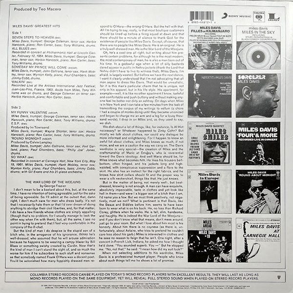 Miles Davis : Miles Davis' Greatest Hits (LP, Comp, RE, 150)