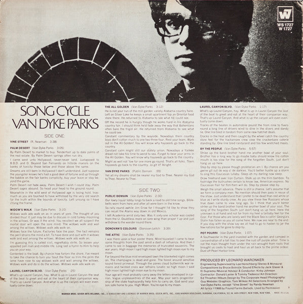 Van Dyke Parks - Song Cycle (LP, Album, RE, Ter) (VG+ / VG+)