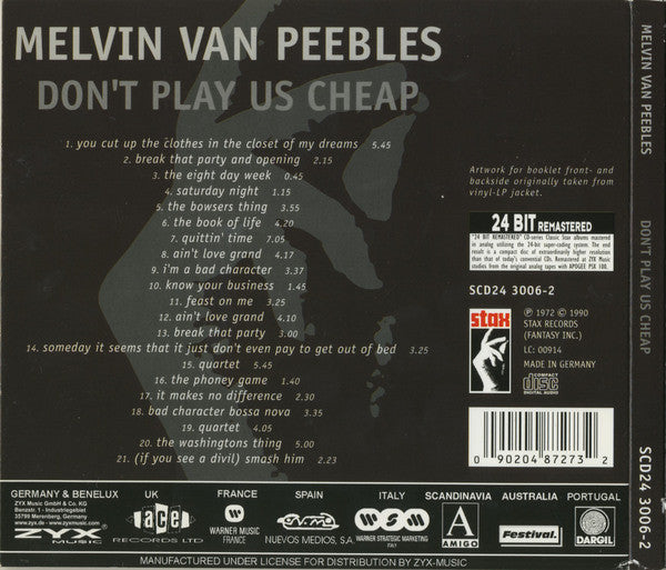 Melvin Van Peebles : Don't Play Us Cheap (CD, Album, RE, RM)