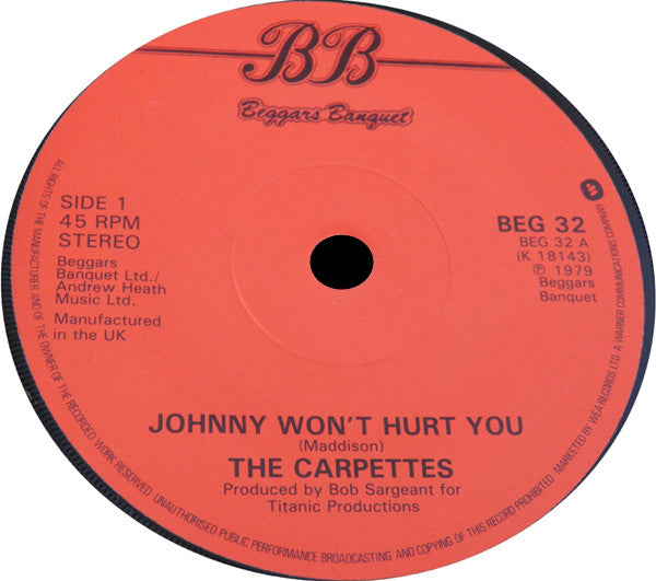 The Carpettes : Johnny Won't Hurt You (2x7", Single)