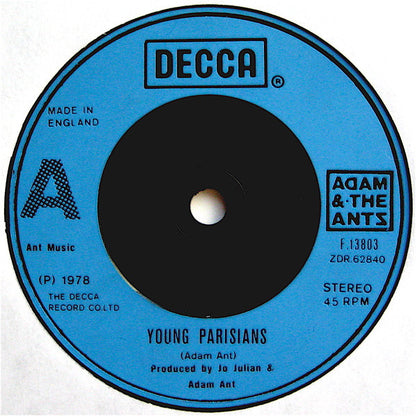 Adam And The Ants : Young Parisians (7", RE, Blu)