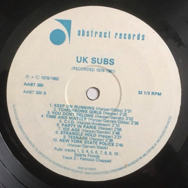 U.K. Subs* : Recorded 1979 - 1981 (LP, Comp)
