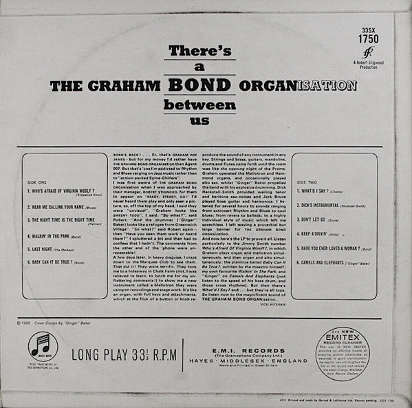 The Graham Bond Organization : There's A Bond Between Us (LP, Album, Mono)