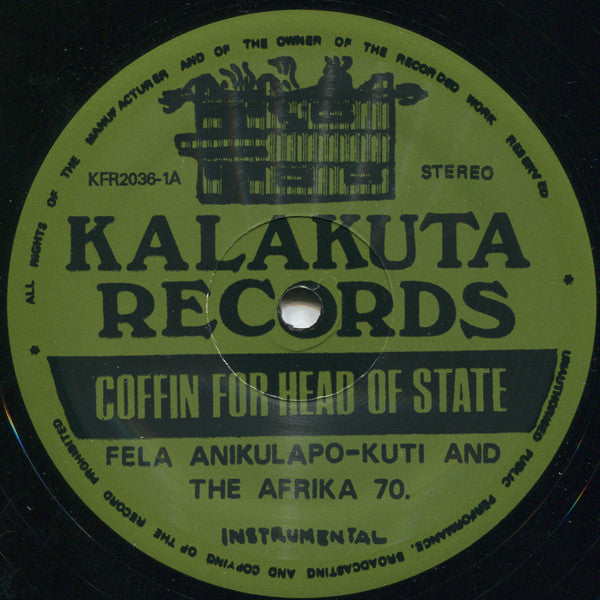 Fela Kuti & Africa 70 : Coffin For Head Of State (LP, Album, RE)