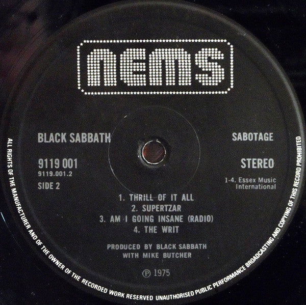 Black Sabbath : Sabotage (LP, Album)