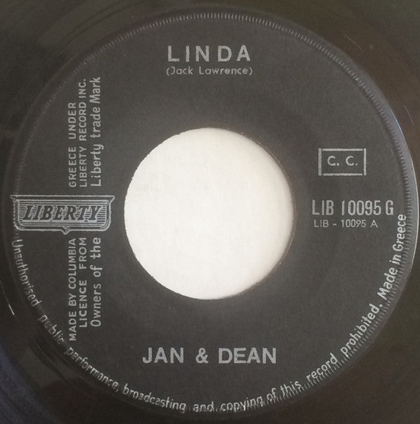 Jan & Dean : Linda / Walk Right In (7", Single)