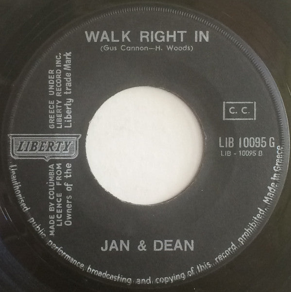 Jan & Dean : Linda / Walk Right In (7", Single)