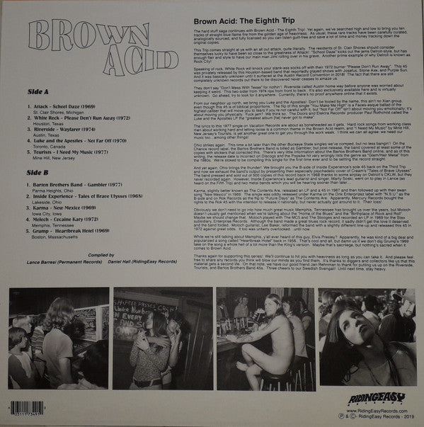 Various : Brown Acid: The Eighth Trip (Heavy Rock From The Underground Comedown) (LP, Comp, Ltd, Ora)