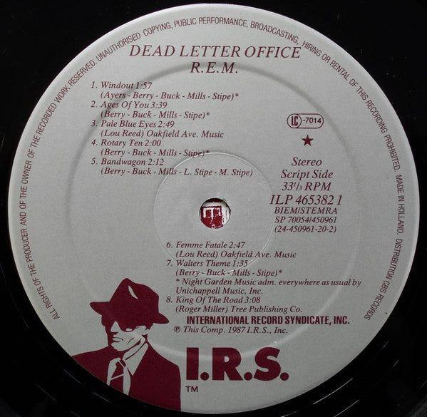 R.E.M. Dead Letter Office B Sides Compiled LP Comp VG VG