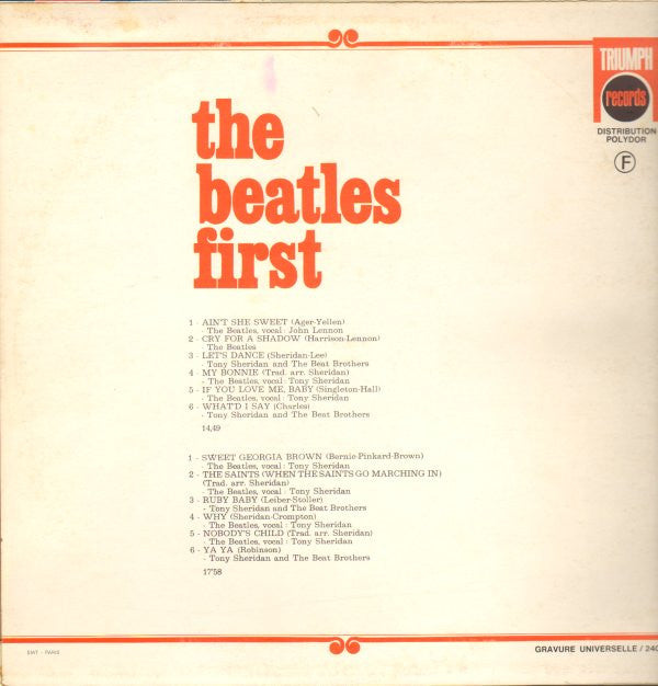 The Beatles And Tony Sheridan : The Beatles First (LP, Comp, RE)