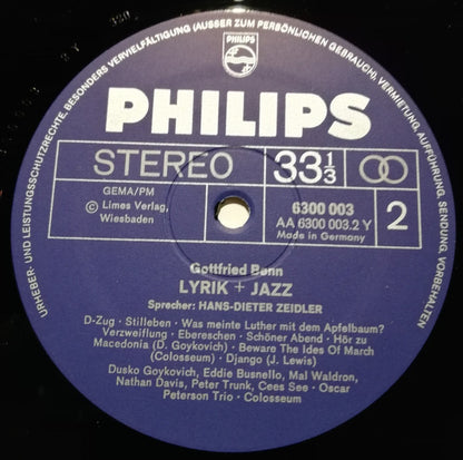 Benn* : Gottfried Benn - Lyrik + Jazz (LP, Album)
