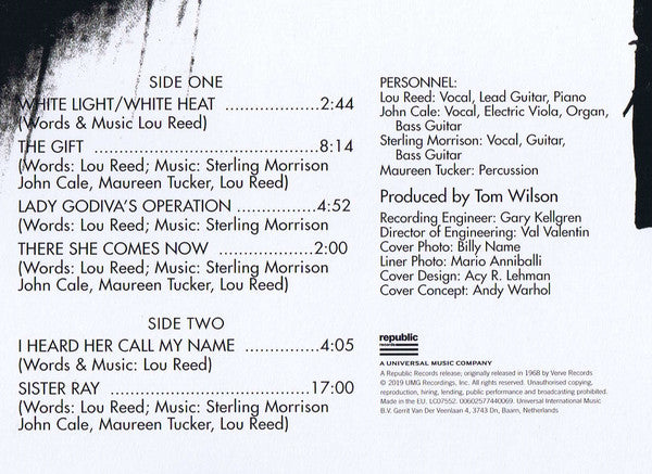 The Velvet Underground : White Light / White Heat (LP, Album, RE, 180)