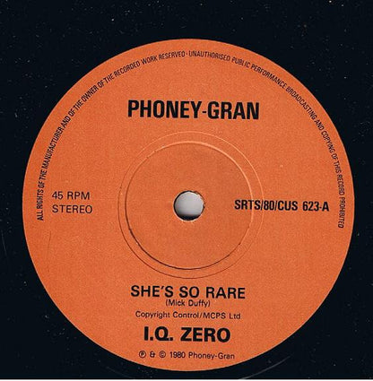 I.Q. Zero : She's So Rare (7", Single)
