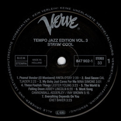 Various : Tempo Jazz Edition Vol 3 (Stayin' Cool) (LP, Comp)
