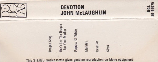 John McLaughlin : Devotion (Cass, Album, RE)