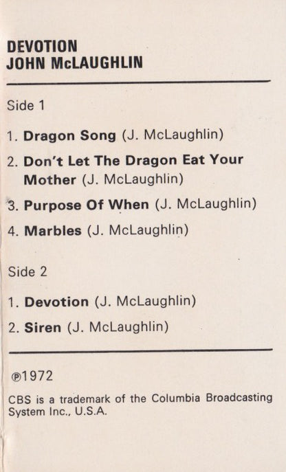 John McLaughlin : Devotion (Cass, Album, RE)
