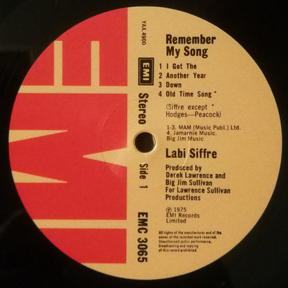 Labi Siffre : Remember My Song (LP, Album, RE)