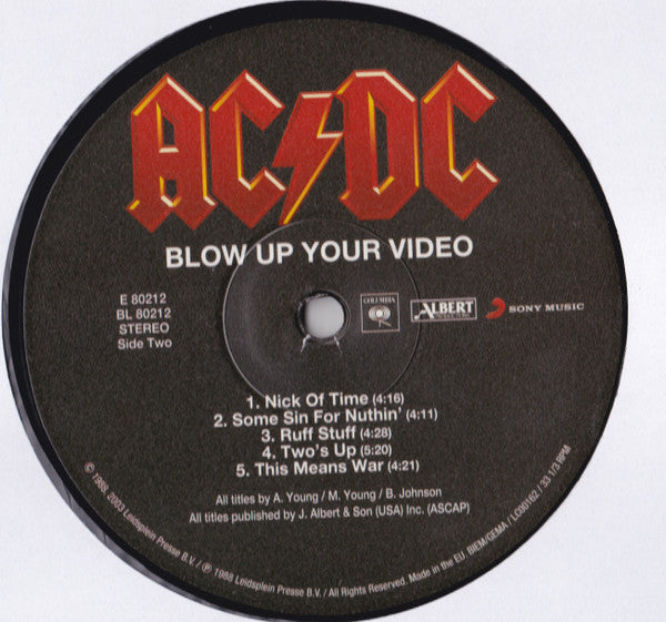 AC/DC : Blow Up Your Video (LP, Album, RE, RM, 180)