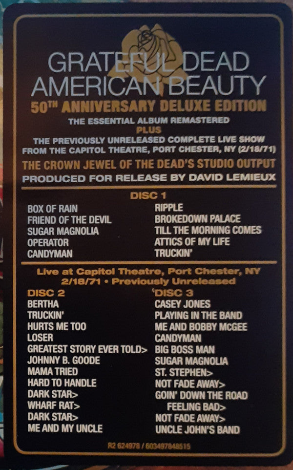 Grateful Dead* : American Beauty (HDCD, Album, RE, RM + 2xHDCD + Dlx, 50t)