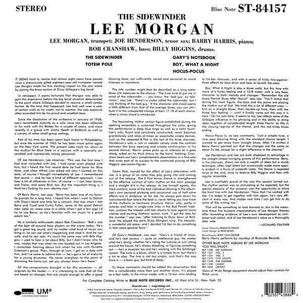 Lee Morgan : The Sidewinder (LP, Album, RE, 180)