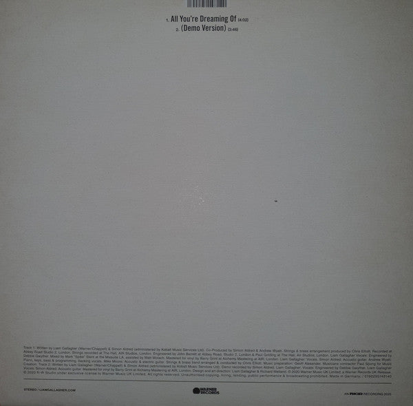 Liam Gallagher : All You're Dreaming Of... (12", S/Sided, Single, Etch, Ltd, Whi)
