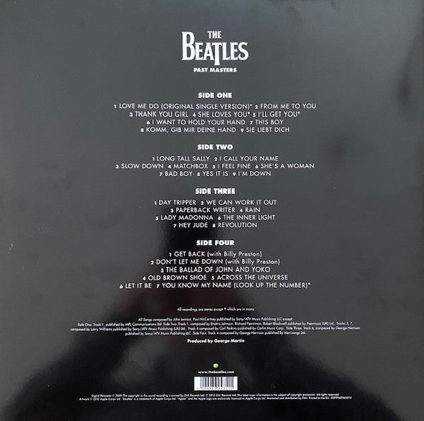 The Beatles : Past Masters (2xLP, Comp, Mono, RE, RM, 180)