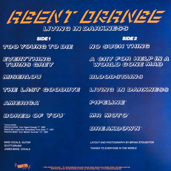 Agent Orange (7) : Living In Darkness (LP, Album, RE)