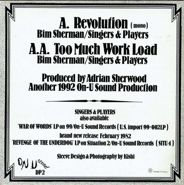 Bim Sherman / Singers & Players : Revolution (10")