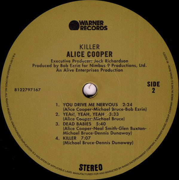 Alice Cooper : Killer (LP, Album, RE, RM, RP, 180)