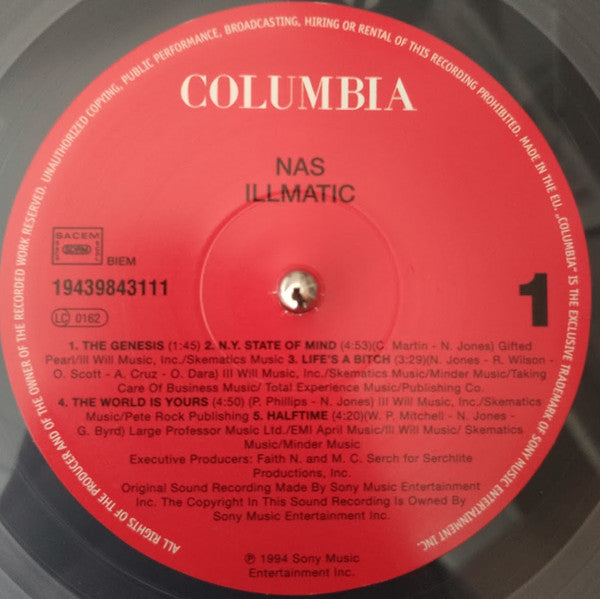 Nas : Illmatic (LP, Album, Ltd, RE, Cle)