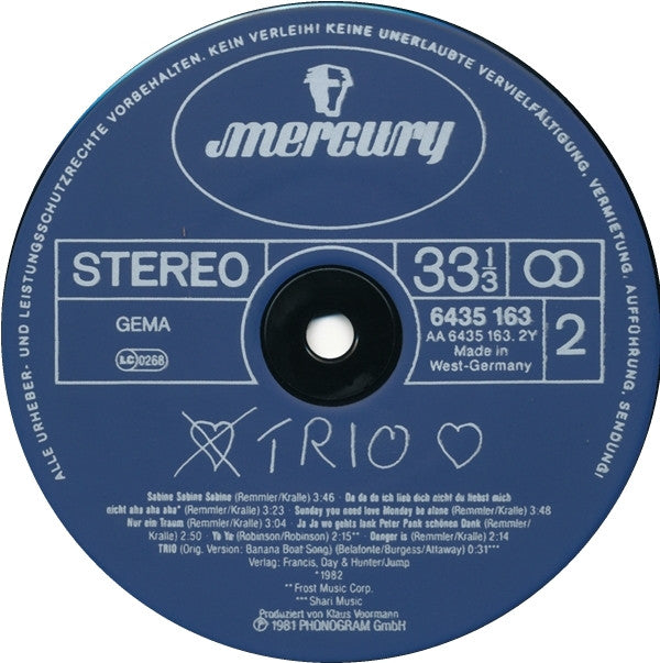 Trio : Trio (LP, Album, RE)