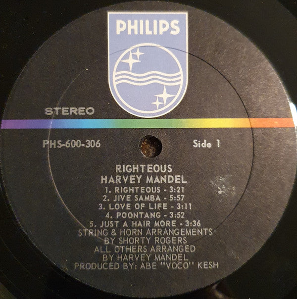 Harvey Mandel : Righteous (LP, Album)