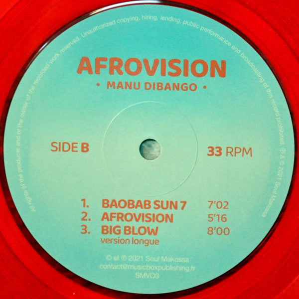Manu Dibango : Afrovision (LP, Ltd, RM, RP, red)