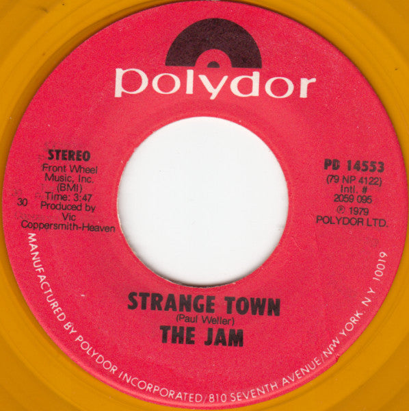 The Jam : The Butterfly Collector / Strange Town (7", Yel)