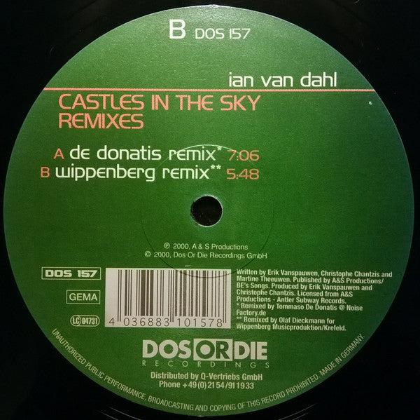 Ian Van Dahl : Castles In The Sky (Remixes) (12")