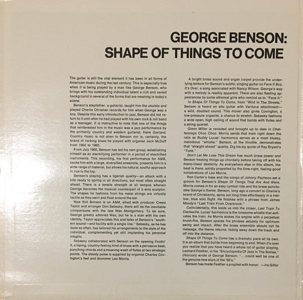 George Benson : Shape Of Things To Come (LP, Album, Gat)